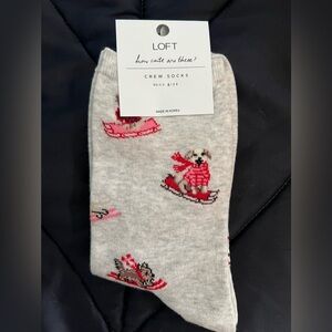 NWT Loft dog crew socks